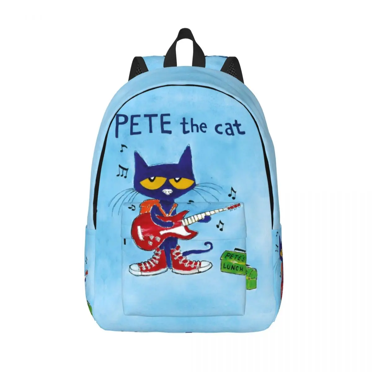 

Повседневный рюкзак Pete The Cat с гитарой и комиксами с карманом для студенческой работы, милый рюкзак с героями мультфильмов для мужчин и женщин, холщовые сумки для колледжа