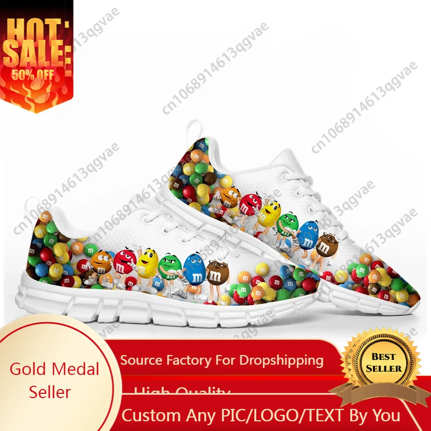 

M Chocolate Cartoon Sports Shoes Fashion Anime Mens Womens Teenager Sneakers Casual Custom High Quality Couple Shoes White