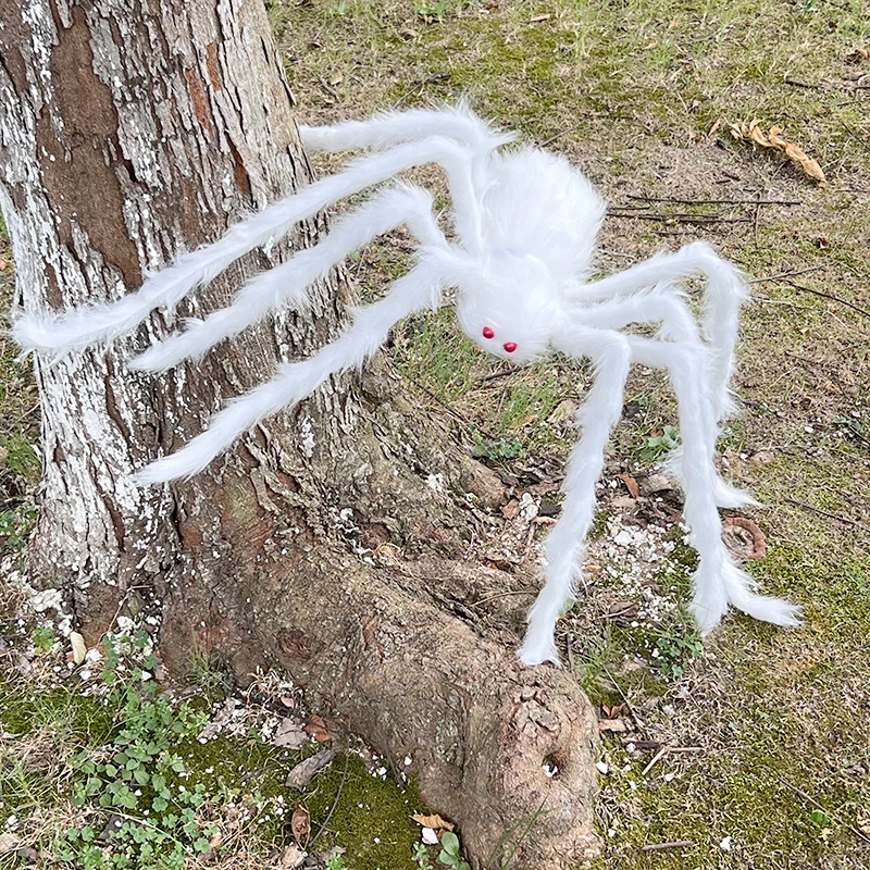 

1p Halloween Spider Decoration Outdoor Black Soft Hairy Scary Spider Realistic Large Spider Props for Home Yard Party Decoration