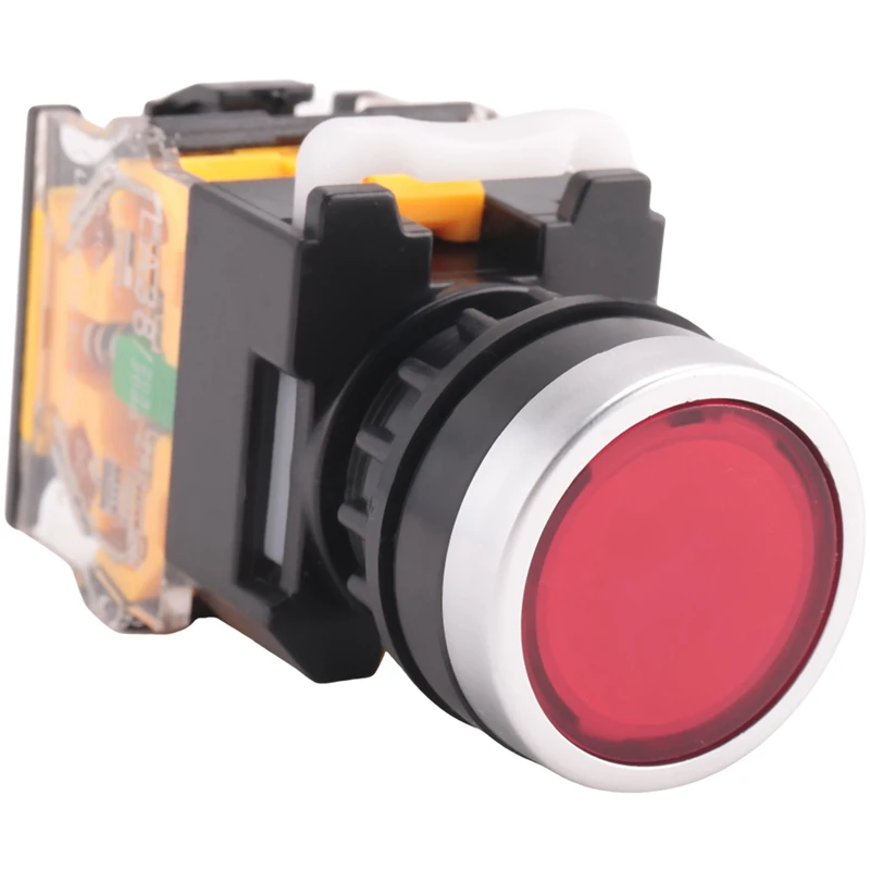 Promoção! 2 pces LA38-11/203 botão momentâneo interruptor de imprensa de energia resistente, 1 pces vermelho & 1 pces verde
