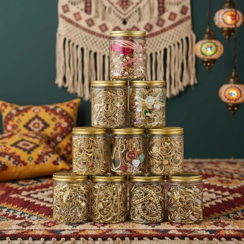 

Комплект ювелирных изделий «Таинственный сюрприз» 1/10/30/50 шт., ретро ожерелья в стиле хип-хоп, серьги, кольца, маленькие браслеты, идеальный подарок для женщин