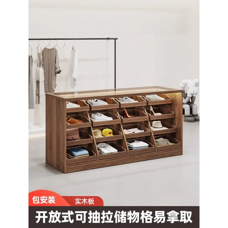 

Customized solid wood clothing store 4th floor Nakajima Taiwan women's clothing store Nakajima table flowing water cabinet displ