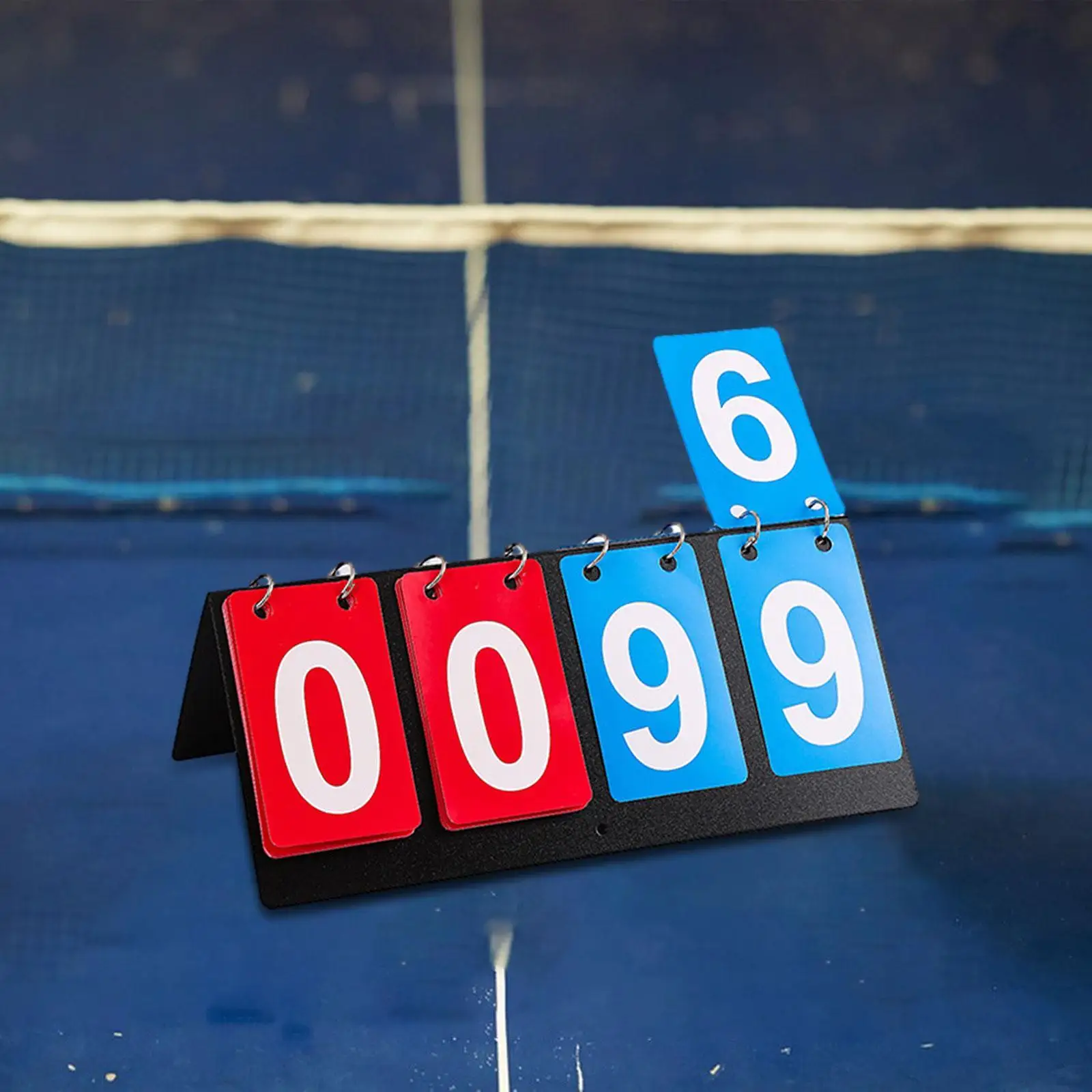 

Sports Scoreboard Compact Multipurpose 4 Digits Scorekeeper Tabletop Score for Volleyball Table Tennis Basketball Soccer