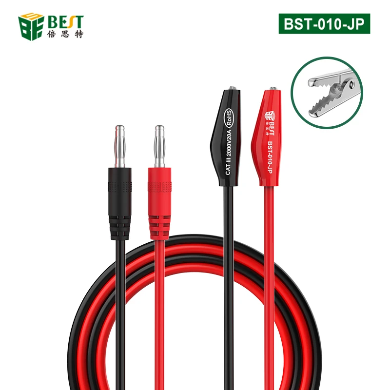 

BST-010-JP 2000V 20A Multi-meter Test Leads Cable Line Banana Plug to Alligator Clip low impedance Double DIY Tools Test Wires