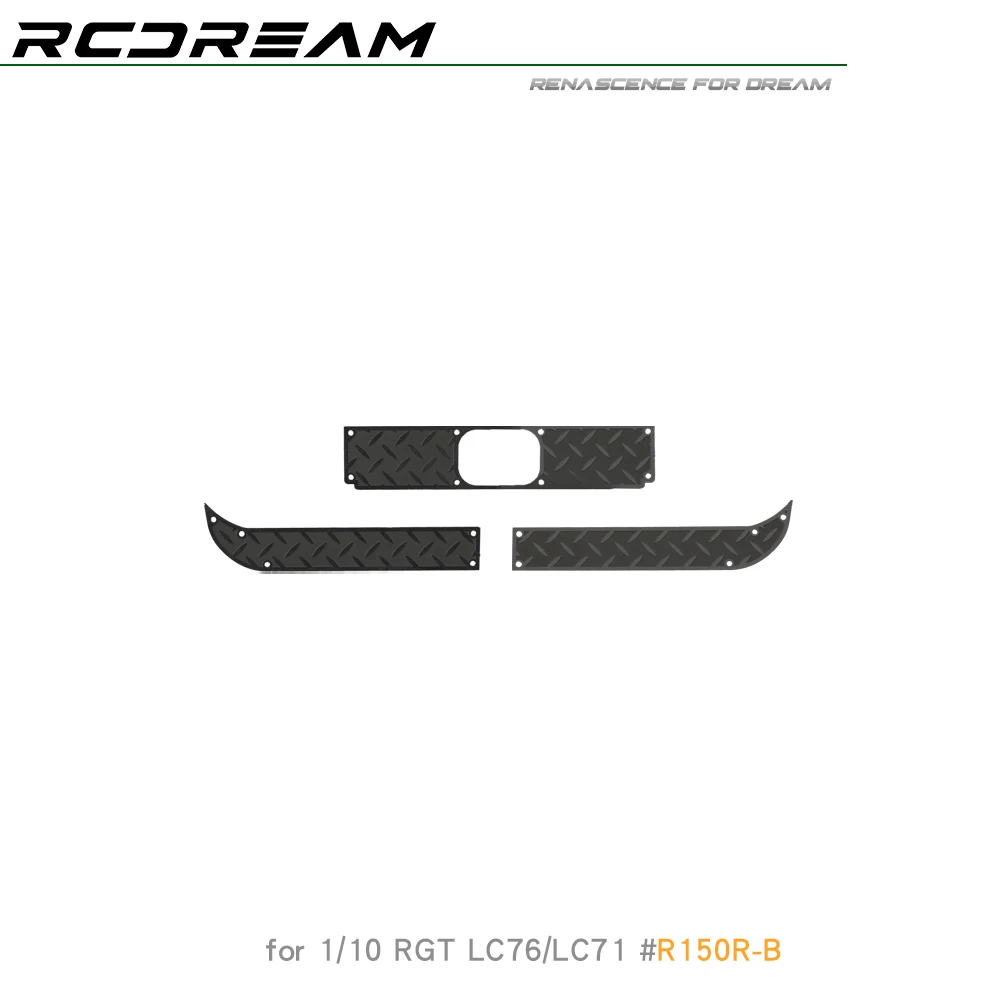 RCDream 1/10 Stainless Steel Decorative Sheets Metal Protective Plates for RGT LC71/LC76 Rear Bumper #R150R
