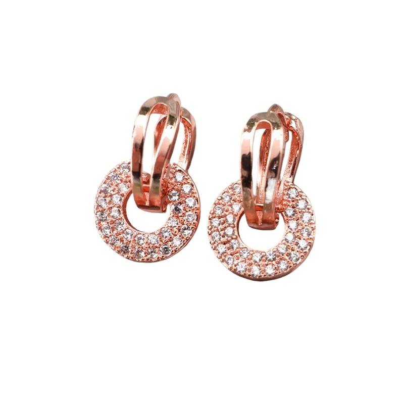 

Exquisite Luxury Zircon Stud Earrings For Women Zircon Shiny Rhinestone Geometrical Earring Party Wedding Jewelry