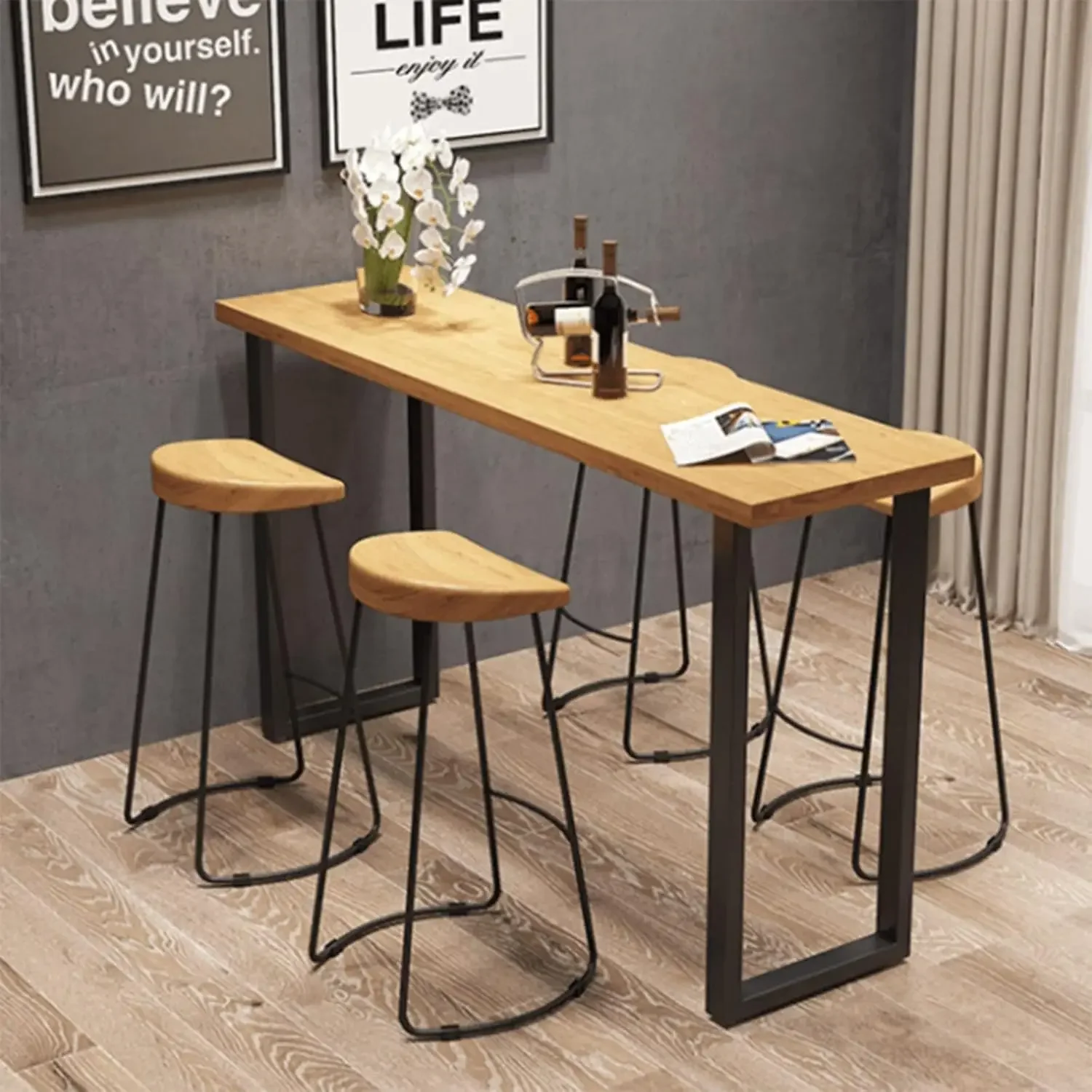 Heavy Duty Metal Furniture Table Legs Set of 2 Industrial Rustic Square Tube Design Dining Table Leg Coffee Table Leg Computer D