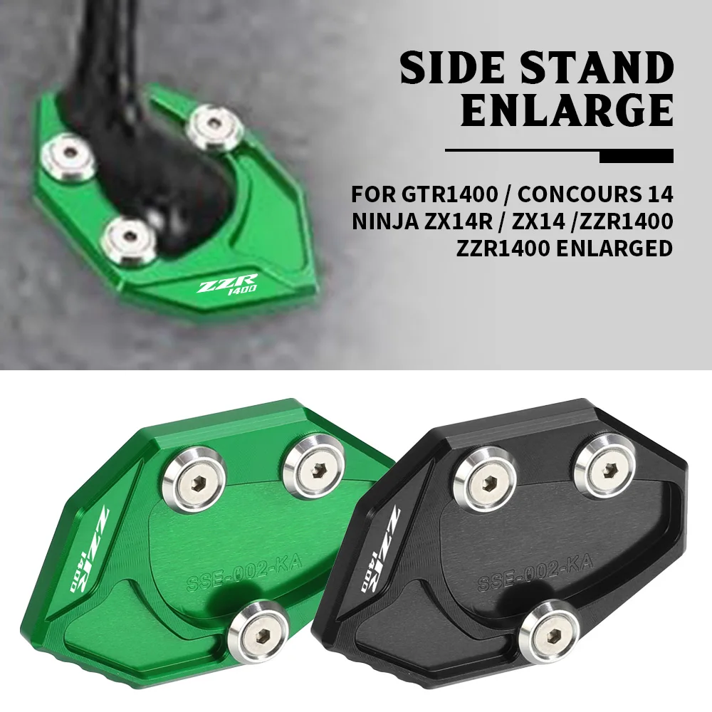 

FOR KAWASAKI GTR1400/Concours ZZR1400 Ninja ZX14R/ZX14 14 2008-2023 Side Stand Pad Plate Kickstand Enlarger Support Extension