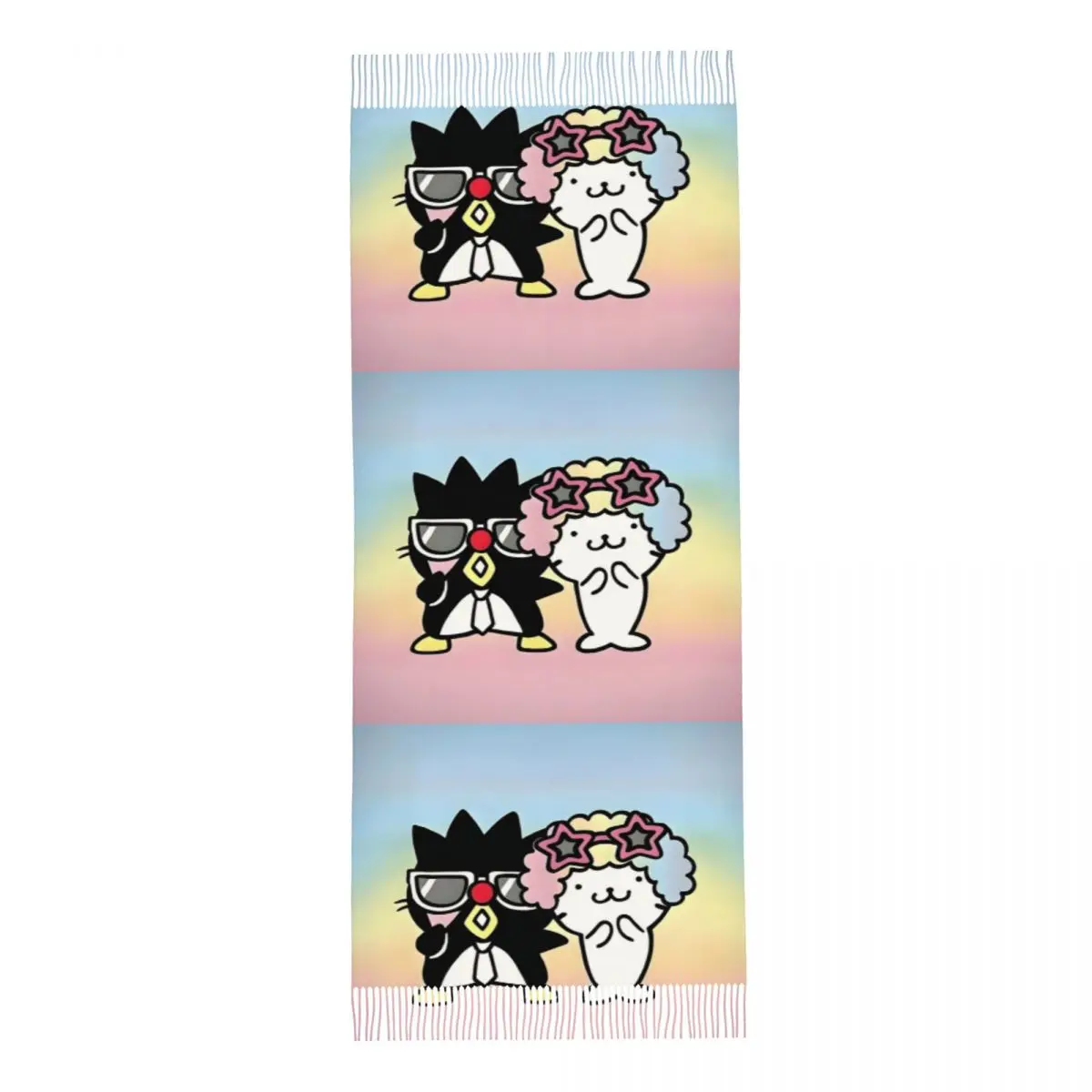 أزياء مخصصة أنيمي Badtz Maru شرابة وشاح المرأة شتاء دافئ شال التفاف السيدات Kawaii الكرتون البطريق الأوشحة