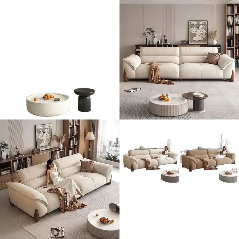 for Cat Scratching Leather Sofa 2026 New Straight Row Modern Simple Small Apartment Living Room Household Solid Wood Fabric