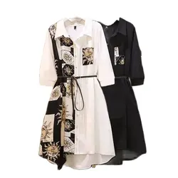 Abrigo de verano con manga de cinco puntos, vestido delgado de temperamento medio largo, Falda corta de moda, versión coreana, novedad de 2023