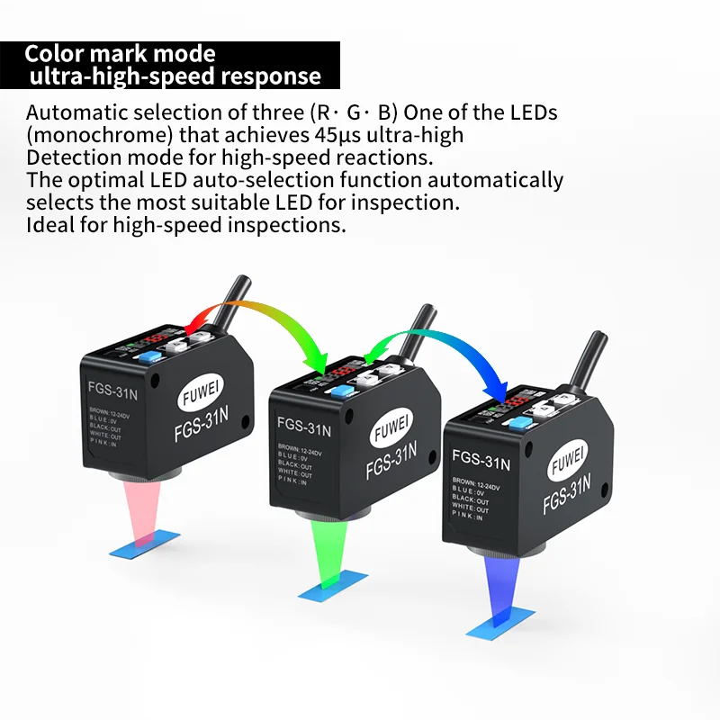 FGS-31N High Precision Infrared Color Identification Label Photoelectric Switch Color Sensor