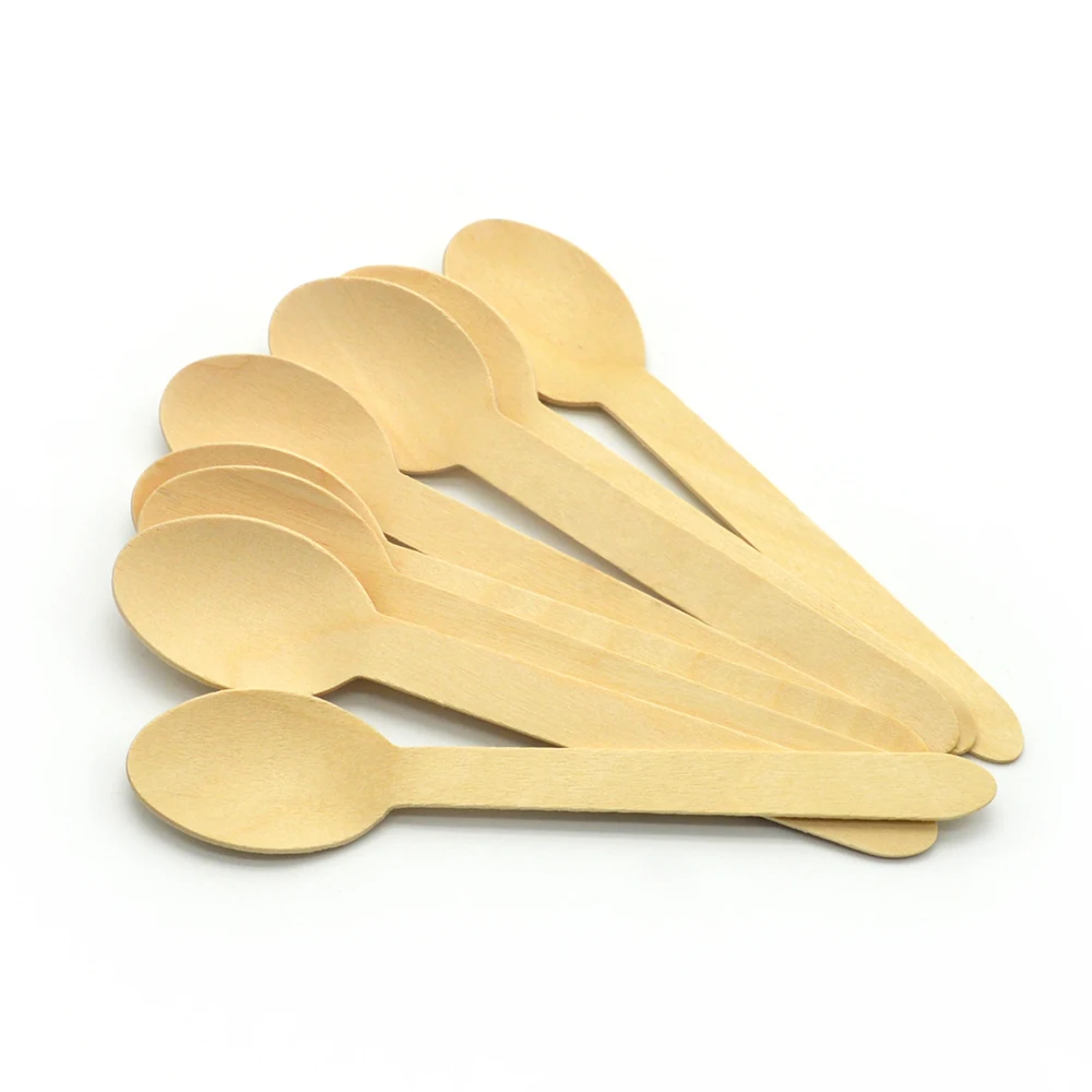 Hot Sale Biodegradable Individually Wooden Tea Cup Wooden Coffee Scoop Spoon Ice Cream Scoop Wooden Measuring Spoon