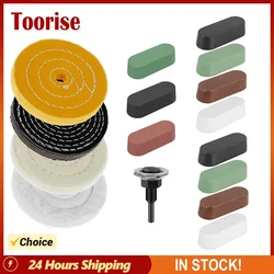 Buffing Polishing Wheel Kit Soft Polishing Pads Durable Metal Jewelry Glass Polishing Reusable Polishing Compound Kit with Shank