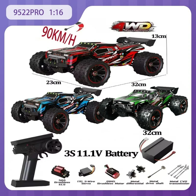 

9522PRO RC cars 1/16 Full Scale 4WD Brushed/brushless2.4G 4WD racing 85 km/h high-speed off-road drift rc car Boy toy car gift