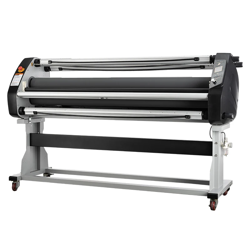 LF1700-D1 1630mm Hot Cold Laminator Semi-Automatic Machine PVC Fabric Vinyl Sticker Rubber Rollers 1600mm Roll Case Wood