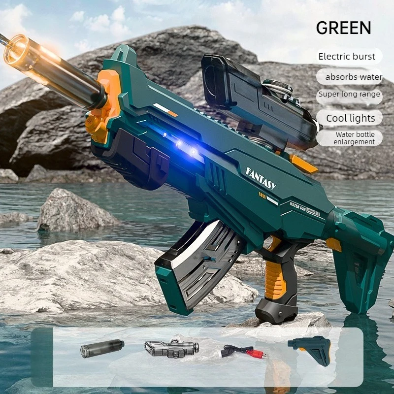 

Automatic Rifle Water Blaster with Scope Electric Water Gun Pistol Blaster Toy Buttstock Outdoor Summer Pool Toy for Adult Boy