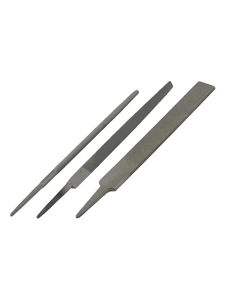 Fine Steel Files Set 6 Inch Medium Toothed Flat Round and Triangle Files for Metalworking Rust Preventative Finish