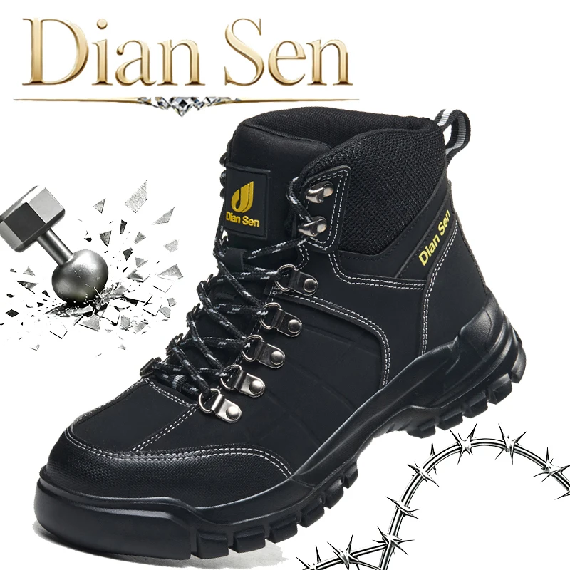 Mens Safety Shoes Tactical Boots Outdoor Anti-Slip Waterproof Lightweight Durable Breathable Footwear for Adventure Exploration