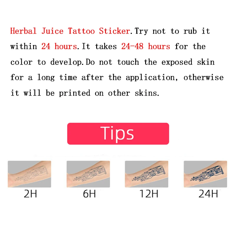 Arm Waterproof Temporary Tattoos for Man Flower Herbal Juice Tattoo Stickers Lasting Waves Tatto Festival Cheap Goods Art Tattoo