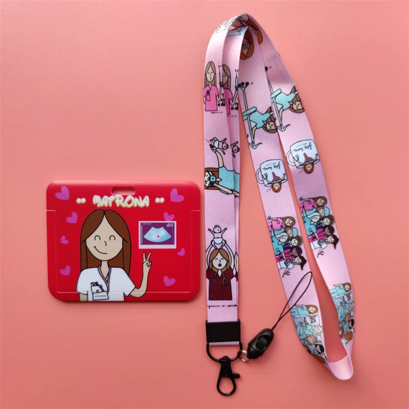 Arzt, Krankenschwester, horizontale Damen-Lanyards, Ausweishalter, Ausweishalter, zum Aufhängen von Seil, Lanyard, amüsantes Kartenetui, einziehbarer Clip – Detail 9