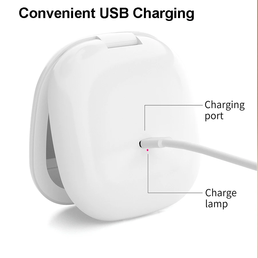 Specchio per trucco tascabile portatile con luci LED a 3 colori Specchio da viaggio con ingrandimento 5X per il trucco del corpo pieghevole compatto e carino