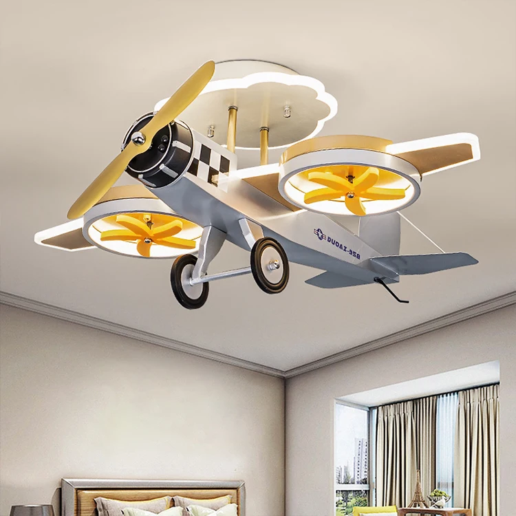 

Children's Room Ceiling Light Three-color Intelligent Voice Dimming Cartoon Airplane Bedroom Kindergarten Daycare Ceiling Light