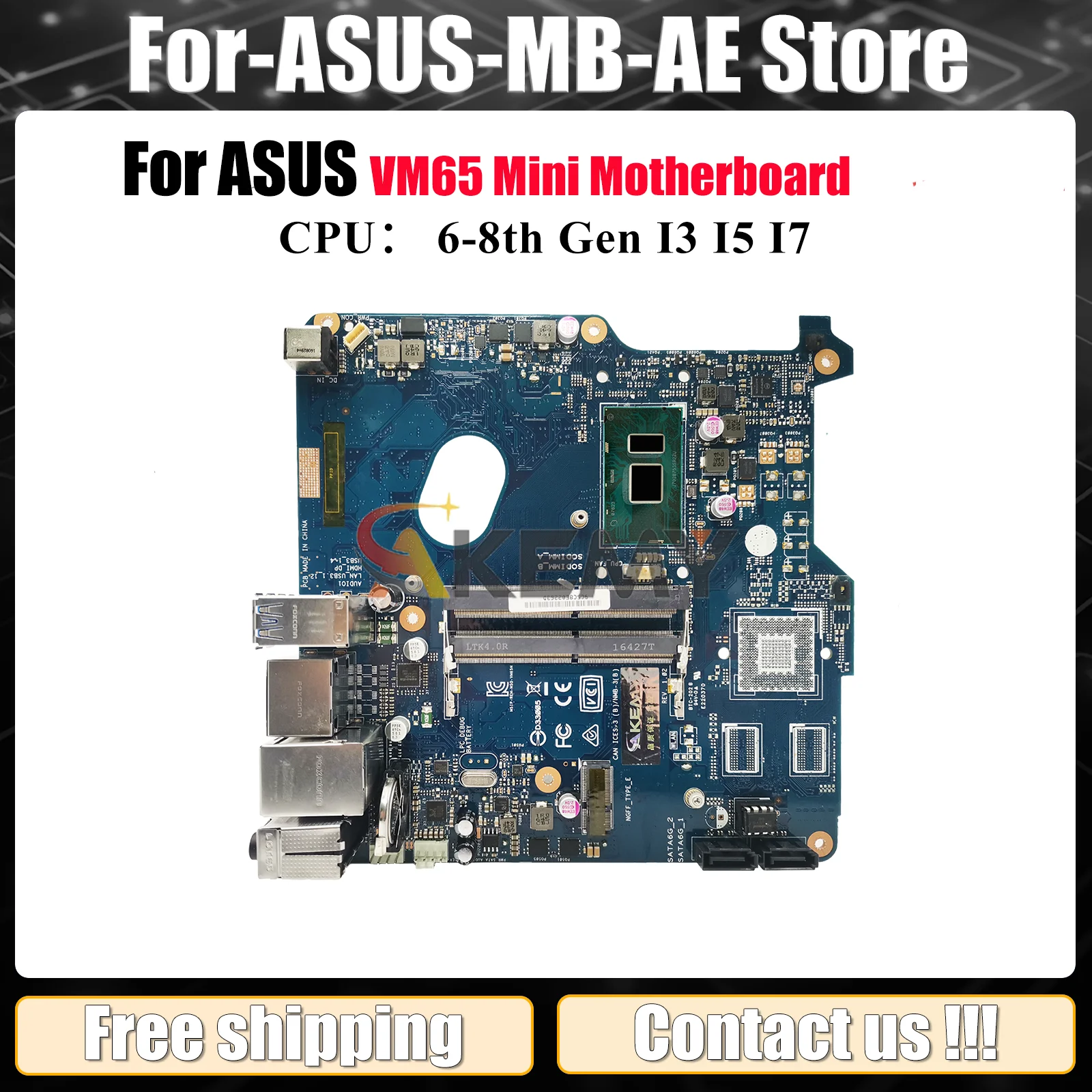 

VM65 Laptop Motherboard For ASUS VivoMini VM65 Notebook Mainboard With I3 I5 I7 CPU 100% tests OK fast shipping High quality