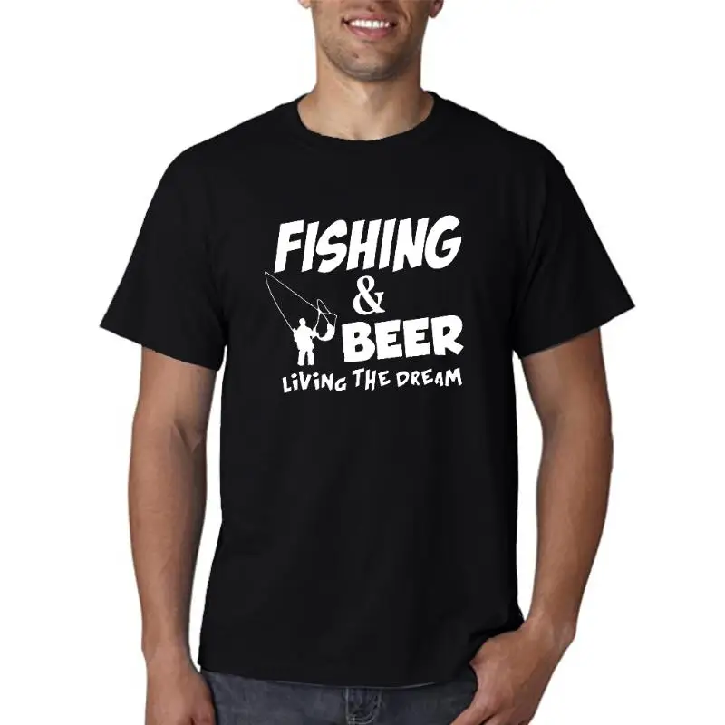 Fishings Motch T-Shirts Fishinger Beer Fish Living The Dreom Fishermon Printing Tshirt