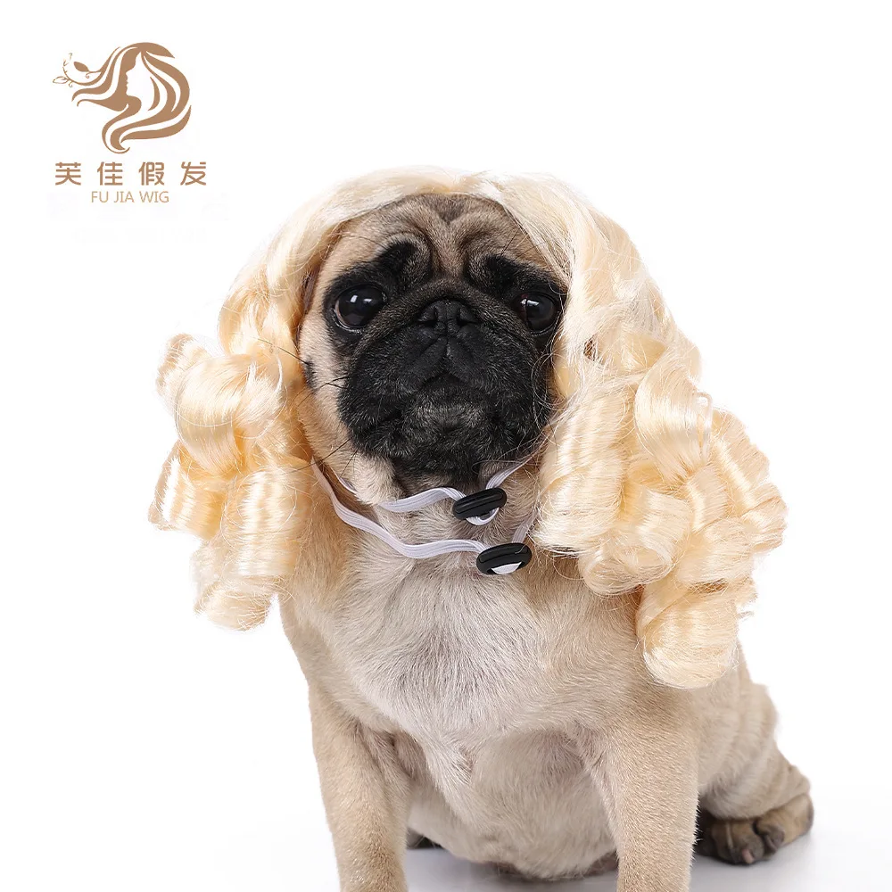 New Pet Wig Cat and Dog Universal Wig Pet Supplies Christmas Halloween Judge Hair Accessories