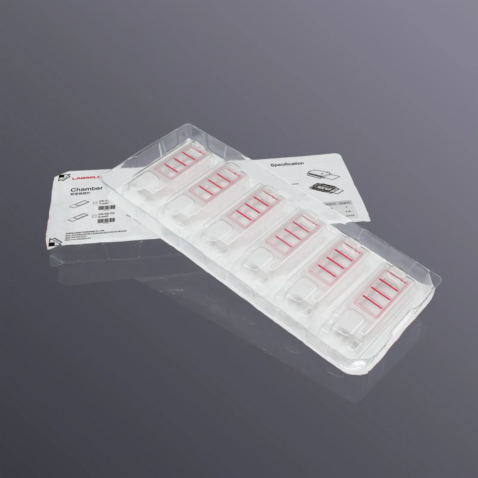 12pcs LABSELECT Chamber Slides (4 Wells, TC Treated) Laboratory Cell Imaging Consumables Cell Chamber Lids Culture Chamber Clips