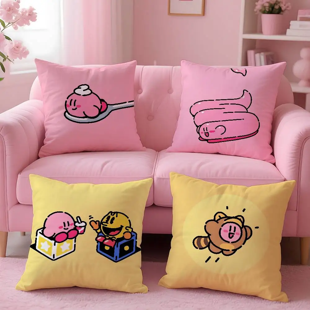 

MINISO K-KirbyS Pillow Case Skin-Friendly And Comfortable Fabric Pillowcase Lnvisible Lilky Zipper