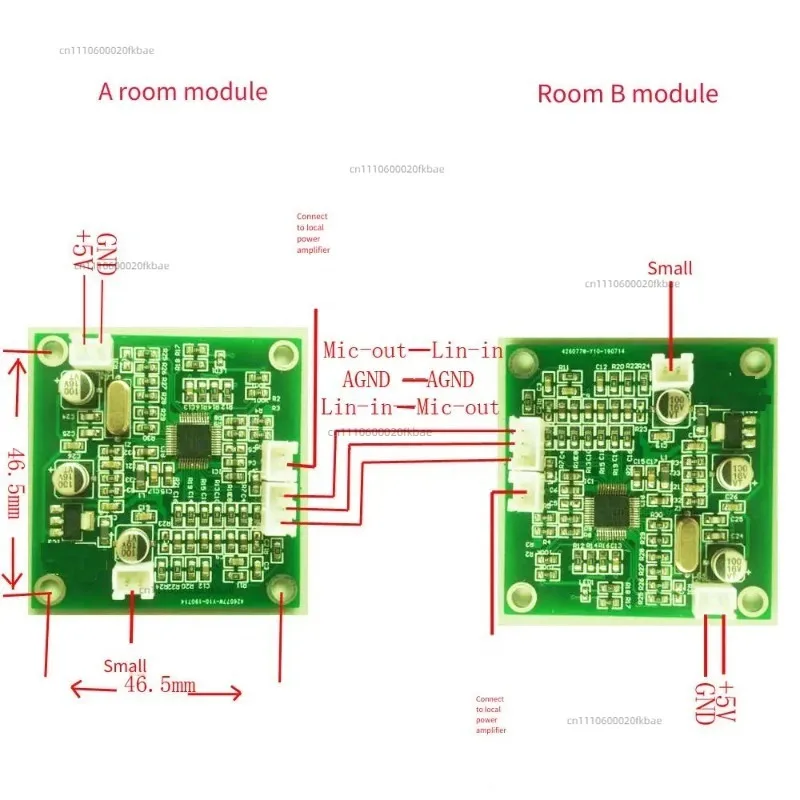 2pcs Cancellation Module for Access Control Intercom System, Anti-howling Full-duplex Window Intercom for Banks and Stations