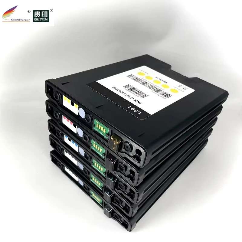 A Set of 5 cartridges Compatible for AFINIA L801 Ink Cartridge Suitable for AFINIA L801 L-801 Memjet L801 KKCMY with chip