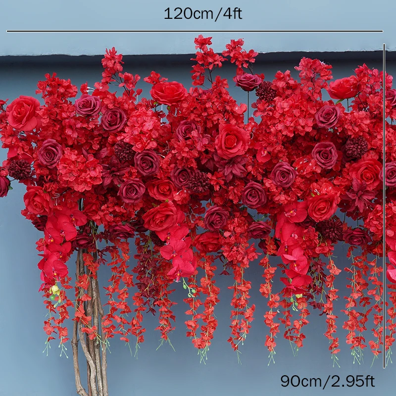Luxury White Rose Cherry Blossom Hang Wisteria Arreglo Floral Flores Decoración Flores Flores Fiesta de banquete Propiedades