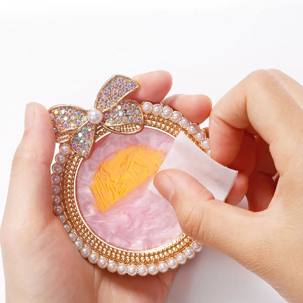 

Crystal Pearl Inlaid Nail Art Palette Smooth Surface Color Mixer DIY Paint Tray Resin Board Long Lasting Easy Clean Wide