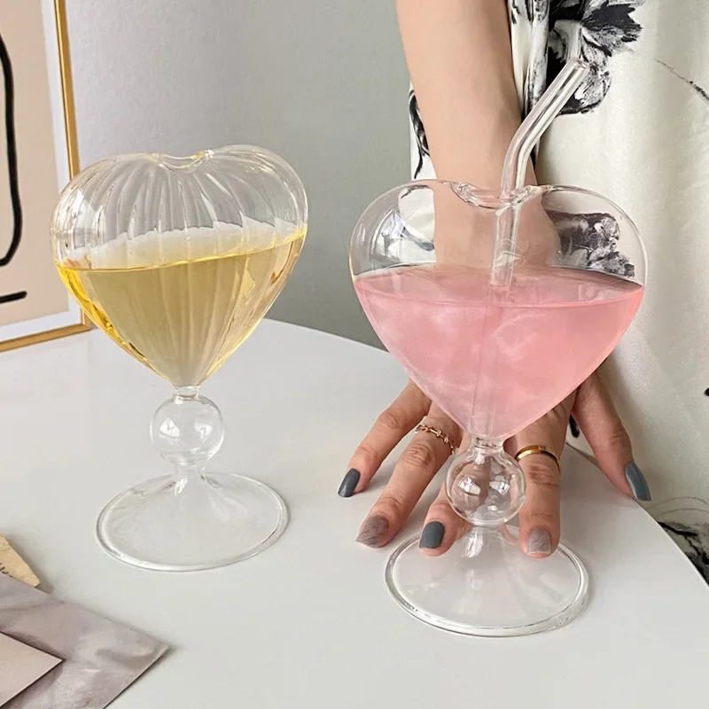 Ins Stil Internet Promi Liebe Tasse Stroh Glas Bar Cocktail Glas Saft trinken Cocktail hohe Glas Champagner Gläser