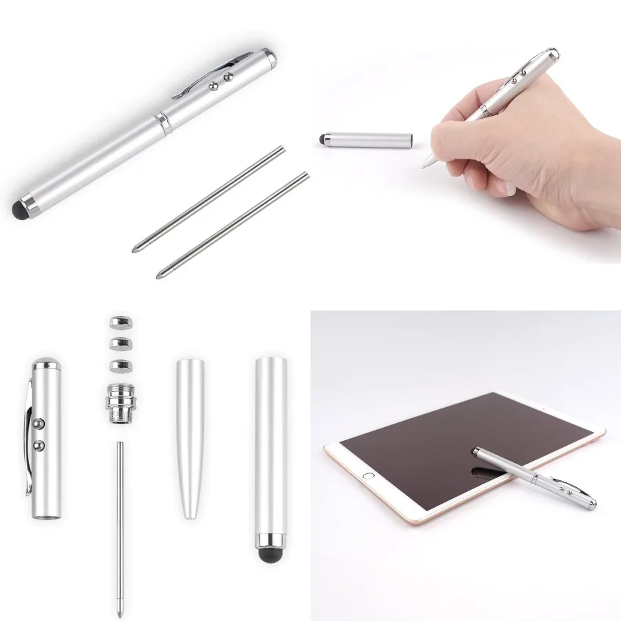 

Металлический многофункциональный стилус для сенсорного экрана с фонариком и белым светом и инфракрасным диапазоном Идеально подходит для ежедневного использования в офисе Scho