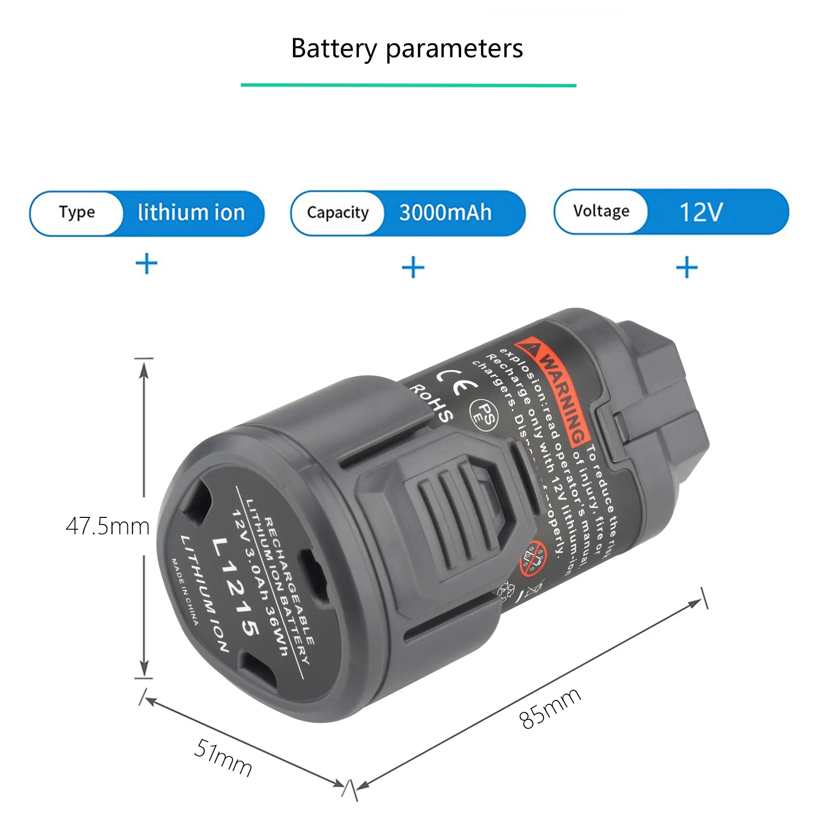 Akumulator litowo-jonowy 12V 3.0Ah L1215 do akumulatora AEG Ridgid L1215 BS12C,BS12C2,BSS12C L1215P L1215R