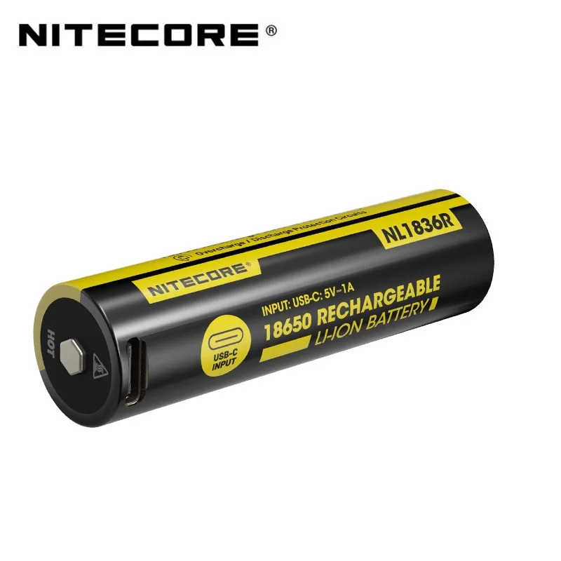 Аккумуляторная литий-ионная батарея NITECORE NL1836R USB-C Charging 3600mAh 18650