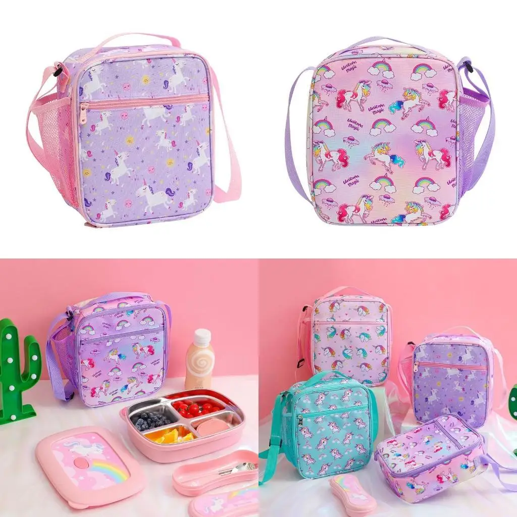 

D46D Insulated Thermal Bag Lunchbox Supplies Cooler Bag for Kids Girl Boy