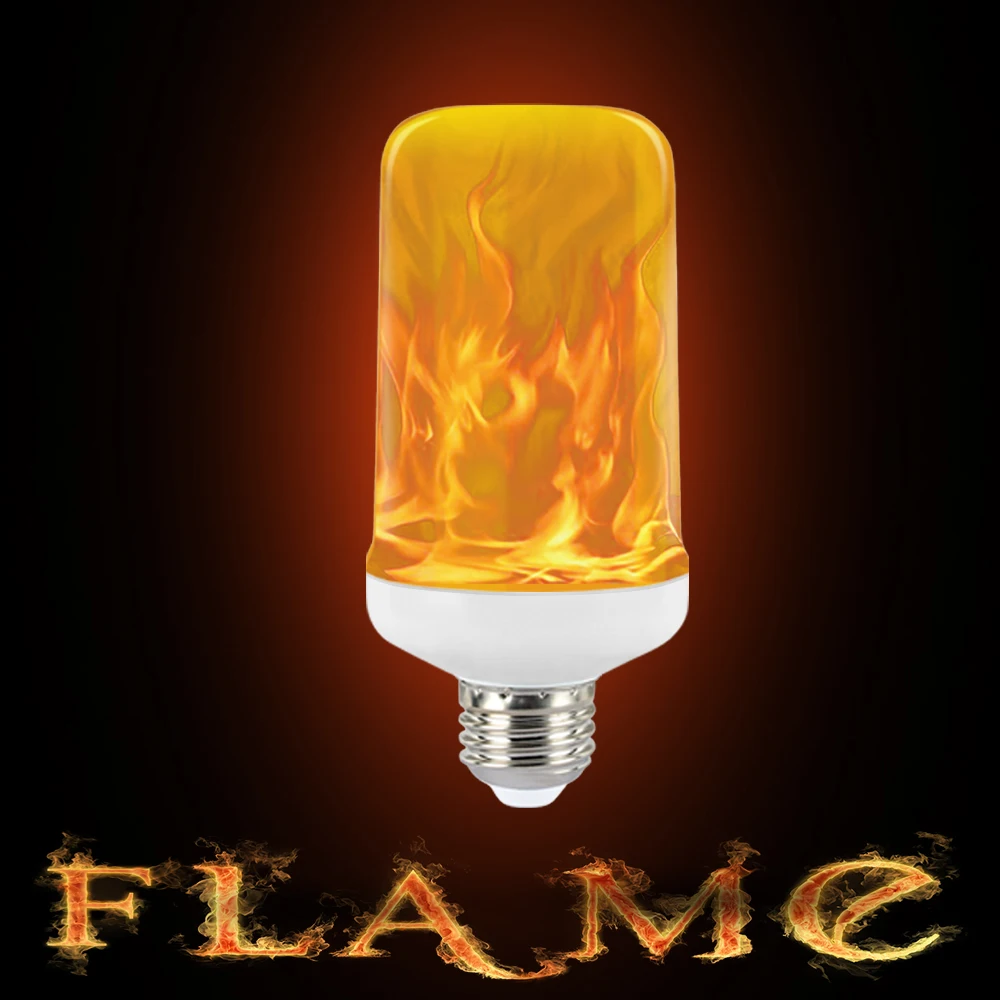 E27 DC 12V 9W home low voltage flame flickering amber flame effect LED bulb AC12V