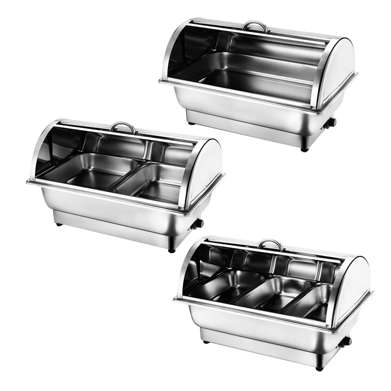 commercial catering stainless steel electric buffet hot pot bain & marie food heater display insulation equipment