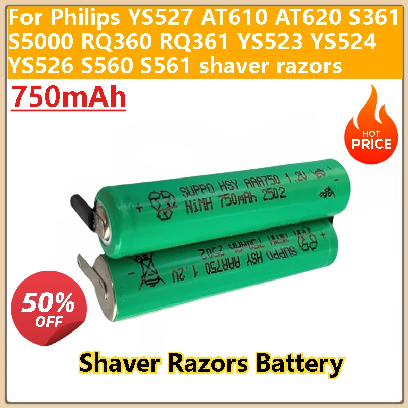

New High Quality 750mAh Replacement Battery for Philips S361 S5000 RQ360 RQ361 YS527 YS523 YS524 YS526 S560 S561 shaver razors