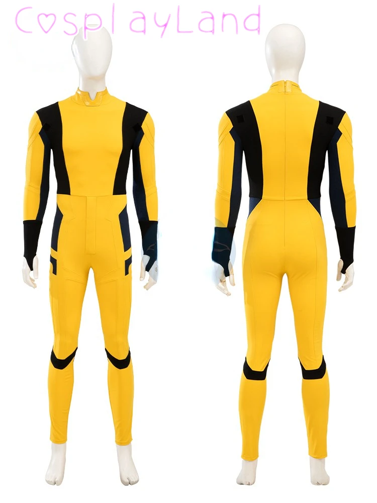 Superhero James Logan Cosplay Costume Wolve Yellow Battle Armour Outfit Custom Made Halloween Carnival Adult Men Jumpsuit