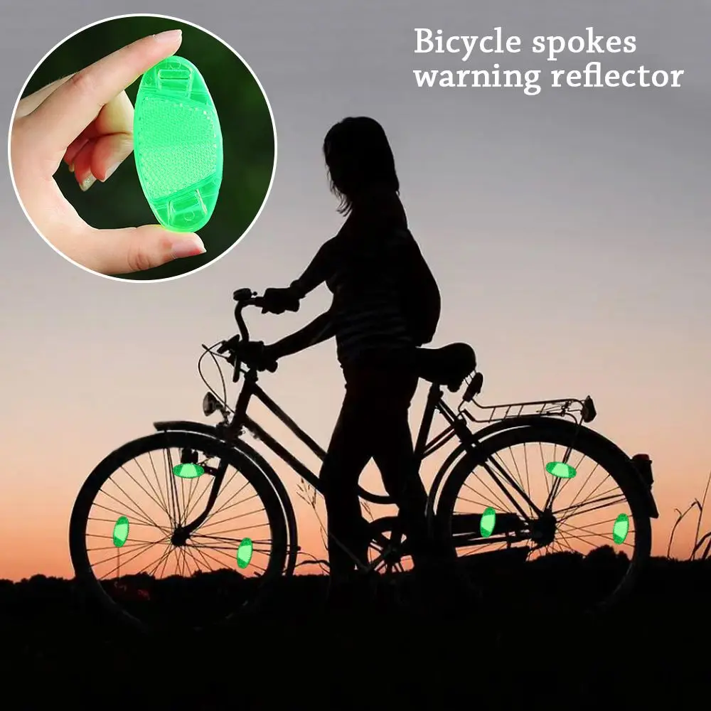 Plastic Night Reflectors Flashing Bicycle Reflect Accessories Safety Warning Light Wheel Rim Reflective Bike Spoke Reflector