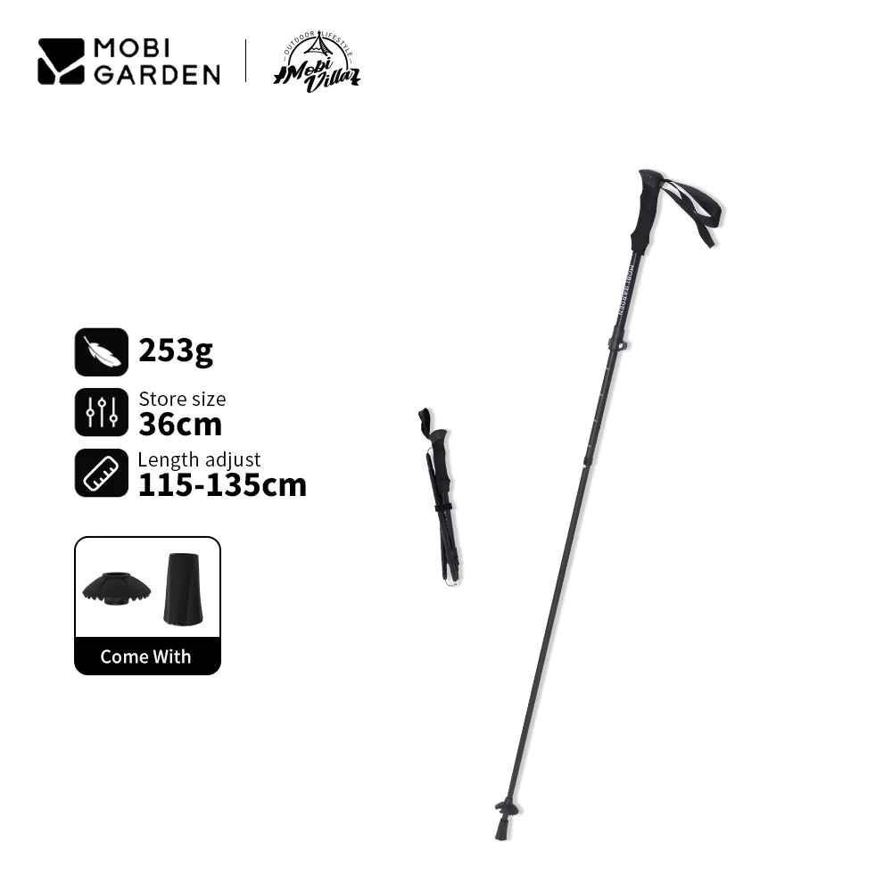 

MOBI GARDEN Ultralight Aluminum Alloy Folding Trekking Pole Professional Hiking Staff for Outdoor Walking sticks