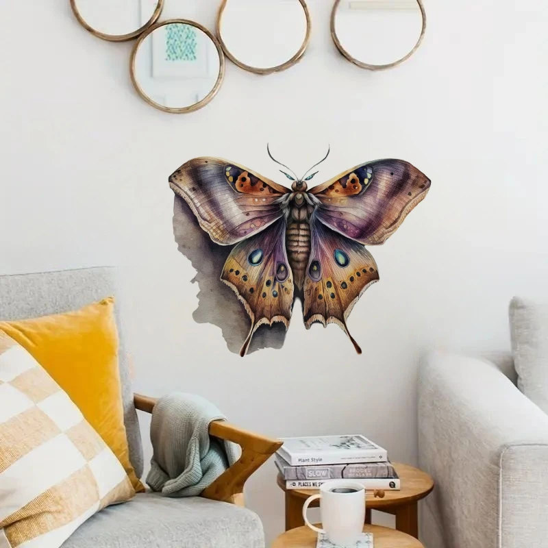 Beautiful Gothic Moth Sticker, Water-proof Home Wall Decal, Used for Wall, Bathroom, Cabinet, Door,Toilet, Car, Laptop view 6