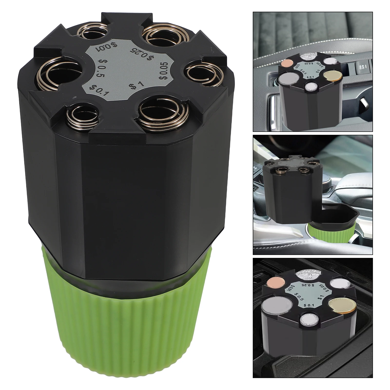 حامل مع فتحات متعددة منظم تغيير مدمج لسهولة الوصول للتخزين، ملحق داخلي قوي وخفيف الوزن للسيارة #5