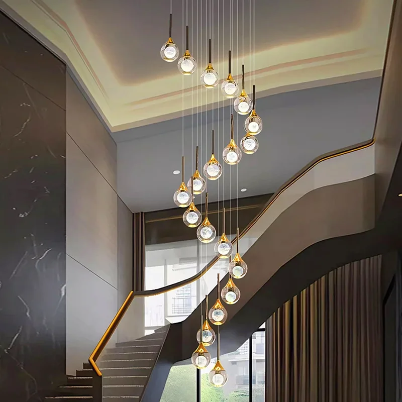

Modern home decoration crystal chandelier, stair Pendant lamp, living room Pendant lights, interior lighting